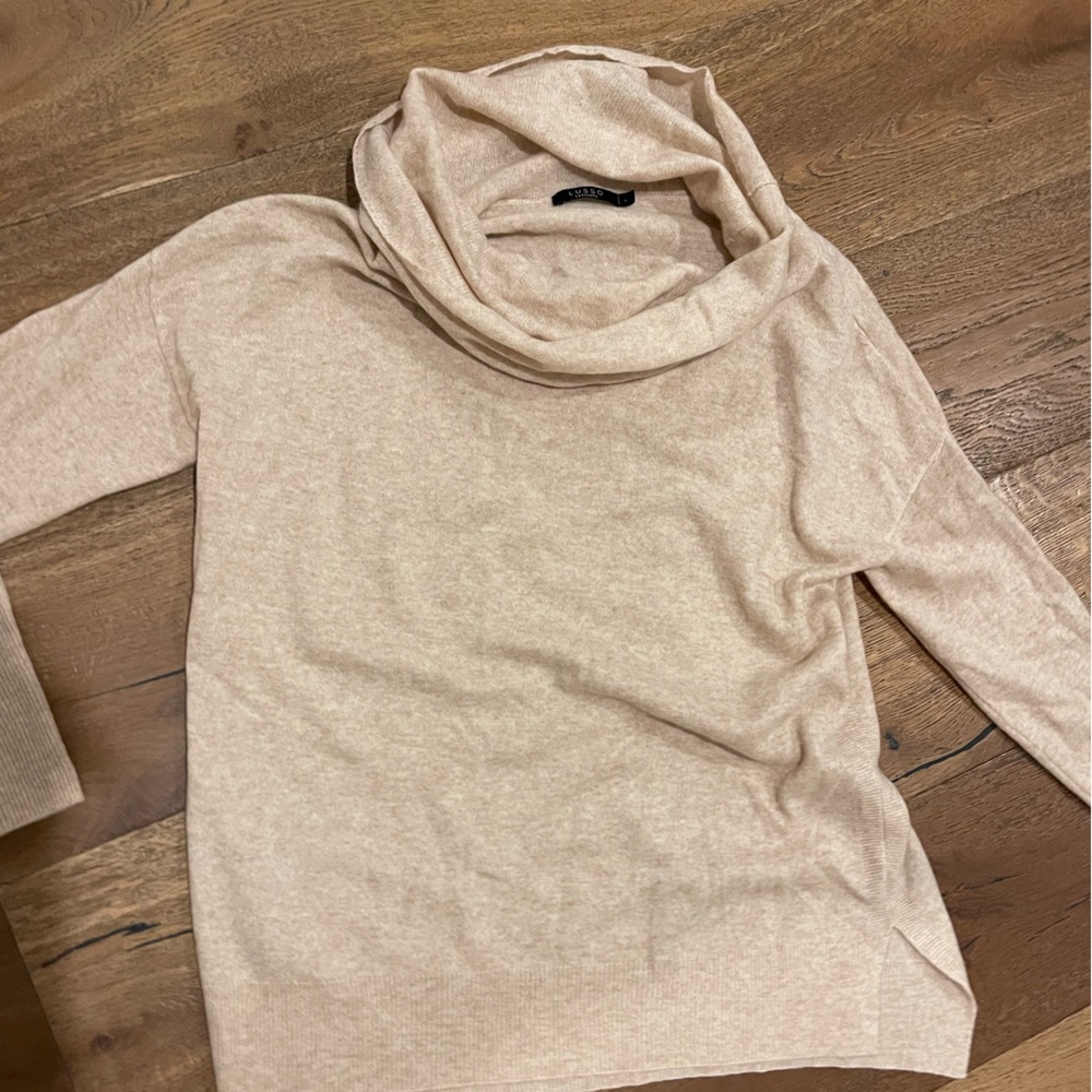 Cashmere cowl neck sweater, Size Large